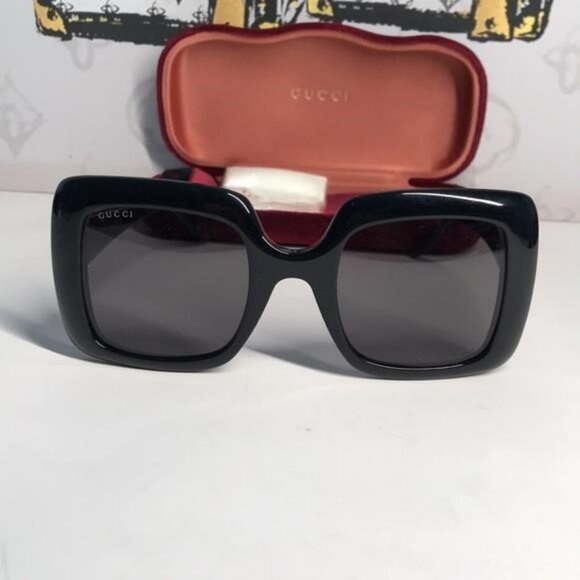 New Authentic ✨ Gucci GG0896S 001 – Oversized Black Square Sunglasses ✨ - Picture 9 of 13